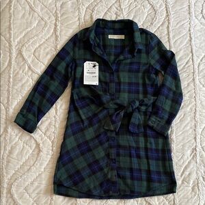 Zara Plaid Green and Blue Kids Shirt
